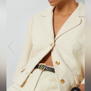 Gucci Black GG Marmont Thin Belt with Pearls 476342 90/36